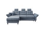 Livetastic , Hellblau , Textil , Buche,Buche, Fichte, Kiefer , Füllung: Schaumstoff,Schaumstoff , Ottomane links, Eckteil, L-Form , 250-280x176 cm , Liegefunktion, seitenverkehrt erhältlich, Schlafen auf Sitzhöhe, Rücken echt, Armteil links, Armteil rechts , Wohnzimmer, Sofas & Couches, Schlafsofas, Ecksofas mit Schlaffunktion