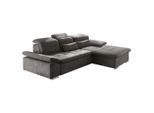Mid.you , Dunkelgrau , Textil , Uni , Füllung: Polyester , Ottomane rechts, L-Form , 276x188 cm , seitenverkehrt erhältlich , Wohnzimmer, Sofas & Couches, Schlafsofas, Ecksofas mit Schlaffunktion