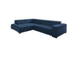 Livetastic , Blau , Textil , Buche , vollmassiv , Ottomane links, L-Form , 307x201 cm , Made in EU , Schlafen auf Sitzhöhe, Rücken echt , Wohnzimmer, Sofas & Couches, Schlafsofas, Ecksofas mit Schlaffunktion