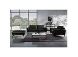 Livetastic , Schwarz , Leder , Echtleder , Semi-Anilinleder , 207x85x92 cm , Made in EU , Rücken echt , Wohnzimmer, Sofas & Couches, Sofas, 3er Sofas