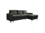 Mid.you , Grau , Textil , Ottomane rechts, L-Form , 236x148 cm , Made in EU , Liegefunktion, Rücken echt , Wohnzimmer, Sofas & Couches, Wohnlandschaften, Ecksofas