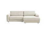 Trendmanufaktur , Creme , Textil , Füllung: Schaumstoff, Silikon , Ottomane rechts, L-Form , 250x176 cm , Made in EU , Sitzqualitäten, Rücken echt , Wohnzimmer, Sofas & Couches, Wohnlandschaften, Ecksofas