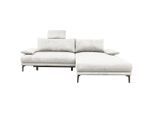 Mid.you , Weiß , Textil , Ottomane rechts, L-Form , 260x192 cm , Made in EU , Liegefunktion ,