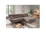 Mid.you , Taupe , Textil , Buche , Uni , Füllung: Schaumstoff , Ottomane rechts, L-Form , 290x166 cm , Made in EU , Typenauswahl, seitenverkehrt erhältlich, Rücken echt, Armteil links, Armteil rechts ,
