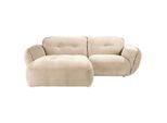 Trendmanufaktur , Creme , Textil , Ottomane links, nicht einzeln stellbar, L-Form , 269x184 cm , Made in EU , Rücken echt, Armteil links, Armteil rechts ,