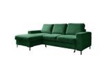 Mid.you , Smaragdgrün , Textil , Ottomane links, L-Form , 236x148 cm , Made in EU , Liegefunktion, Rücken echt , Wohnzimmer, Sofas & Couches, Wohnlandschaften, Ecksofas