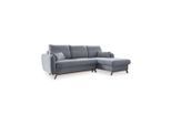 Mid.you , Hellgrau , Textil , Eiche , Uni , Füllung: Schaumstoffflocken,Schaumstoffflocken , Ottomane rechts, L-Form , 235x157 cm , Made in EU, Oeko-Tex® Standard 100 , Liegefunktion, Rücken echt , Wohnzimmer, Sofas & Couches, Wohnlandschaften, Ecksofas