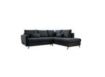 Mid.you , Dunkelgrau , Textil , Eiche , Uni , Füllung: Schaumstoffflocken,Schaumstoffflocken , Ottomane rechts, L-Form , 242x202 cm , Made in EU, Oeko-Tex® Standard 100 , Liegefunktion, Rücken echt , Wohnzimmer, Sofas & Couches, Wohnlandschaften, Ecksofas