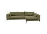 Livetastic , Olivgrün , Textil , Füllung: Silikon,Schaumstoff , L-Form, Ottomane rechts , 313x172 cm , Made in EU , Rücken echt , Wohnzimmer, Sofas & Couches, Wohnlandschaften, Ecksofas