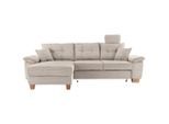 Livetastic , Beige , Textil , Buche , Füllung: Schaumstoff , Ottomane links, L-Form , 270x176 cm , Liegefunktion, seitenverkehrt erhältlich, Schlafen auf Sitzhöhe, Rücken echt, Armteil links, Armteil rechts ,