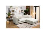 Mid.you , Creme , Textil , Ottomane rechts, L-Form , 240x201 cm , Made in EU , Liegefunktion , Wohnzimmer, Sofas & Couches, Wohnlandschaften, Ecksofas