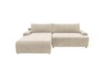 Trendmanufaktur , Creme , Textil , Füllung: Schaumstoff , 253x167 cm , Made in Europe , Schlafen auf Sitzhöhe, Rücken echt, Armteil links, Armteil rechts , Wohnzimmer, Sofas & Couches, Schlafsofas, Schlafsofas