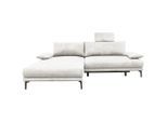 Mid.you , Weiß , Textil , Ottomane links, L-Form , 260x192 cm , Made in EU , Liegefunktion ,