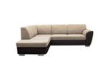 Mid.you , Dunkelbraun, Beige , Textil , Ottomane links, L-Form , 255x196 cm , Made in EU ,