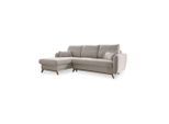 Mid.you , Beige , Textil , Eiche , Uni , Füllung: Schaumstoffflocken,Schaumstoffflocken , Ottomane links, L-Form , 235x157 cm , Made in EU, Oeko-Tex® Standard 100 , Liegefunktion, Rücken echt ,