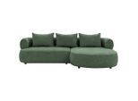 Livetastic , Grün , Textil , Füllung: Komfortschaum, Silikon , Ottomane rechts, L-Form , 256x156 cm , Made in EU, FSC 100% , Wohnzimmer, Sofas & Couches, Wohnlandschaften, Ecksofas