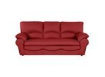 Livetastic , Rot , Leder , Echtleder , Rindleder , 205x92x85 cm , Made in EU , Lederauswahl, Rücken echt ,