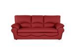 Livetastic , Rot , Leder , Echtleder , Rindleder , 205x92x85 cm , Made in EU , Lederauswahl, Bettfunktion erhältlich, Rücken echt , Wohnzimmer, Sofas & Couches, Schlafsofas, Schlafsofas