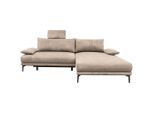 Mid.you , Beige , Textil , Ottomane rechts, L-Form , 260x192 cm , Made in EU , Liegefunktion , Wohnzimmer, Sofas & Couches, Wohnlandschaften, Ecksofas