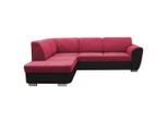 Mid.you , Rot, Schwarz , Textil , Ottomane links, L-Form , 255x196 cm , Made in EU , Wohnzimmer, Sofas & Couches, Schlafsofas, Ecksofas mit Schlaffunktion