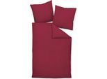 Bettwäsche JANINE "Colors", bordeaux, B/L: 140cm x 220cm, 1 Stk., 1 Stk., Mako-Satin, B/L: 90cm x 70cm, 2, Mako-Satin, Obermaterial: 100% Baumwolle, Bettwäsche, Bettwäsche, feinfädige uni Bettwäsche für alle Jahreszeiten, Markenreißverschluss