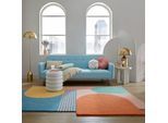 Teppich FLAIR RUGS "LOZENGE", leuchtend bunt, B:200cm H:10mm L:290cm, Wolle, Teppiche, Teppich, Kurzflor, Retro Muster