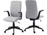 Drehstuhl DUO COLLECTION "Floris", grau, weiß, grau, B:60cm H:101cm T:60cm, Stühle, Drehstuhl, Weight Balance Mechanik - passt sich jedem Körpergewicht an