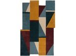 Teppich FLAIR RUGS "SHUFFLE SHAPED", bunt, B:200cm H:10mm L:290cm, Wolle, Teppiche, Teppich, Shuffle-förmiger Wollteppich