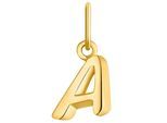 Kettenanhänger AMOR "Letters", gold (gelbgoldfarben), Schmuckanhänger, Damen, Gelbgold 375, 0,37 g, Kettenanhänger, Made in Germany