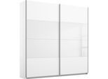 Schwebetürenschrank RAUCH "Quadra Schlafzimmerschrank in vielen Breiten", weiß (weiß, weißglas), B:181cm H:230cm T:62cm, Holzwerkstoff, Schränke, Schwebetürenschrank, Kleiderschrank Garderobenschrank Schrank mit Glaselementen