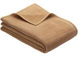 Wohndecke IBENA "Luxus", braun (camelfarben), B:100cm L:150cm, Baumwolle, Polyacryl, Polyester, Wohndecken, Wohndecke, verschiedene Größen, uni, Kuscheldecke, Premium, made in Europe