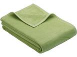 Wohndecke IBENA "Luxus", grün, B:100cm L:150cm, Baumwolle, Polyacryl, Polyester, Wohndecken, Wohndecke, verschiedene Größen, uni, Kuscheldecke, Premium, made in Europe