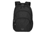 Laptoprucksack TRAVELITE "BASICS Melange", Gr. B/H/T: 31cm x 45cm x 16cm, schwarz, Polyester, unifarben, Basic, Rucksäcke Laptoprucksack, ideal für Freizeit, Arbeit, Schule und Reisen