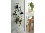 Deko-Wandregal OTTO HOME "Rauten Rudel in modernen, dezenten Farbkombinationen", schwarz (schwarz, schwarz), B:16,5cm H:24cm T:10cm, MDF, Metall, Regale, Dekoregal, Wanddeko, aus Metall und MDF, 5tlg.Set