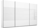 Schwebetürenschrank RAUCH "Quadra Schlafzimmerschrank in vielen Breiten", weiß (weiß, weißglas), B:315cm H:230cm T:62cm, Holzwerkstoff, Schränke, Schwebetürenschrank, Kleiderschrank Garderobenschrank Schrank mit Glaselementen