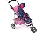 Puppenbuggy CHIC2000 "Jogging-Buggy Lola", bunt (butterfly blau), Puppenwagen, KinderB:33cm H:57cm T:70cm, Kunststoff, Metall, Stoff, mit klappbarem Verdeck, B:33cm H:57cm T:70cm