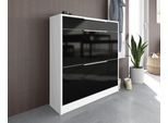Schuhschrank BORCHARDT MÖBEL "Oliva", schwarz (weiß matt, schwarz hg), B:89cm H:96cm T:24cm, Schränke, Schuhschrank, Stehende Montage, Wandmontage & Glasböden unter Mehr aus der Serie