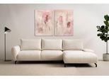 Ecksofa OTTO HOME "KELLIE, L-Form, 315 cm, verstellbare Armlehne, Metallfüße", hellbeige, B:315cm H:93cm T:169cm, Sofas, Ecksofa, wahlweise Recamiere links o. rechts, Chenille-Stoff, hoher Sitzkomfort