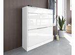 Schuhschrank BORCHARDT MÖBEL "Oliva", weiß (weiß matt, weiß hg), B:89cm H:96cm T:24cm, Schränke, Schuhschrank, Stehende Montage, Wandmontage & Glasböden unter Mehr aus der Serie