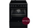 AEG Elektro-Standherd "CCB6446BBB", Energieeffizienz: A, schwarz (matt, schwarz), Herdsets, Keramik-Kochfeld mit vier Kochzonen, mit Touchbedienung, Elektro-Standherd