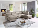 Wohnlandschaft DIE PLANBAR "ZE-EM16033 U-Form, Breite 316 cm", deluxe alu, B:316cm T:203cm, 100% Polyester, Sofas, Wohnlandschaft, wahlweise mit Kopfstützen und echt bezogenem Rücken