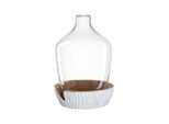 Dekovase LEONARDO "Vase mit Holz-Sockel Casolare ¿ 43 cm weiß", weiß, Vasen, Dekovase