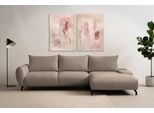 Ecksofa OTTO HOME "KELLIE, L-Form, 315 cm, verstellbare Armlehne, Metallfüße", taupe, B:315cm H:93cm T:169cm, Sofas, Ecksofa, wahlweise Recamiere links o. rechts, Chenille-Stoff, hoher Sitzkomfort