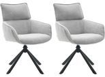 Esszimmerstuhl OTTO HOME "Cusey, 360 drehbar, extra dicke Polsterung, 2er-Set", grau (hellgrau), B:59cm H:91cm T:68cm, Metall, Polyester, Stühle, Esszimmerstuhl, mit 360 Metallfuß, Komfort-Rückenlehne und hautfreundlichem Webstoff