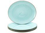 Steakteller CREATABLE "Vintage Nature, Teller Set, 4-tlg.", aqua, H:2,5cm Ø:30,5cm, Porzellan, Speiseteller, Steakteller, Naturverbundenes Design, Vielseitig einsetzbar