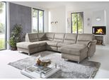 Wohnlandschaft DIE PLANBAR "ZE-EM16033 U-Form, Breite 316 cm", deluxe alu, B:316cm T:203cm, 100% Polyester, Sofas, Wohnlandschaft, wahlweise mit Kopfstützen und echt bezogenem Rücken