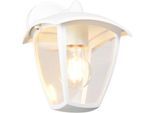 TRIO LEUCHTEN Außen-Wandleuchte "VENTA, Laterne Hauswand Fassadenbeleuchtung, exkl 1x E27 max 10W, IP44", weiß matt, 1, H: 24cm, 1 Stk., Leuchten, Wandlampe Laternen-Optik, abwärts gerichtet, Schirm Kunststoff, Außen-Wandleuchte