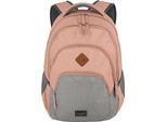 Laptoprucksack TRAVELITE "BASICS Melange", Gr. B/H/T: 31cm x 45cm x 16cm, rosa (rosa, grau), Polyester, Basic, Rucksäcke Laptoprucksack, ideal für Freizeit, Arbeit, Schule und Reisen