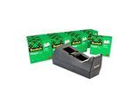 Scotch™ Schreibtisch-Klebebandabroller C38 , Schwarz + Scotch® Magic™ Unsichtbares Klebeband, 19 mm x 33 m, inkl. 12 Rollen