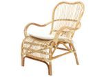 Livetastic Rattansessel, Natur, Holz, Naturmaterialien, Rattan, Füllung: Schaumstoff, eckig, 66x88x82 cm, Gartenmöbel, Gartenstühle, Gartenstühle
